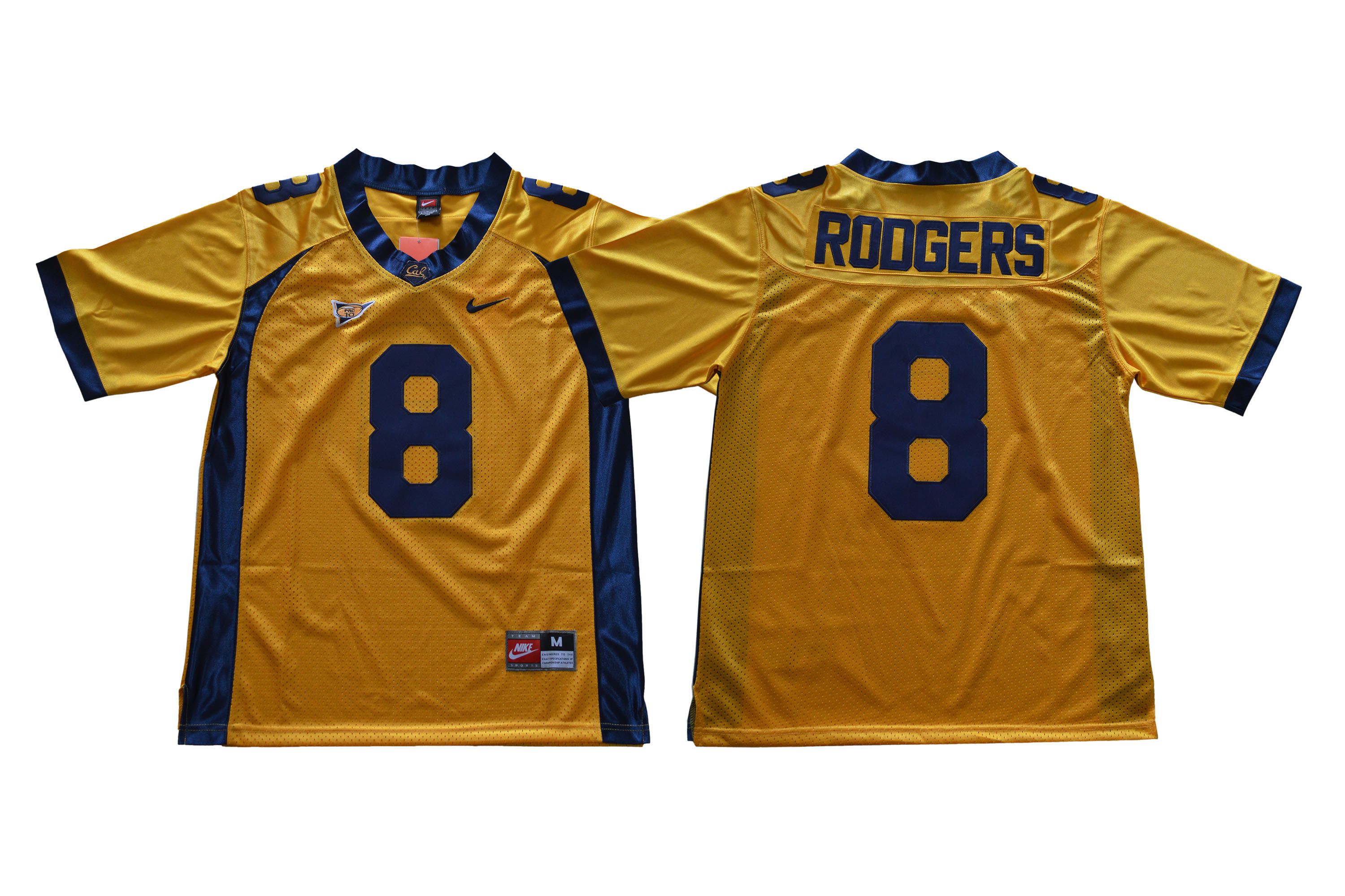 Men California Golden Bears #8 Rodgers Yellow Nike NCAA Jerseys->ncaa teams->NCAA Jersey